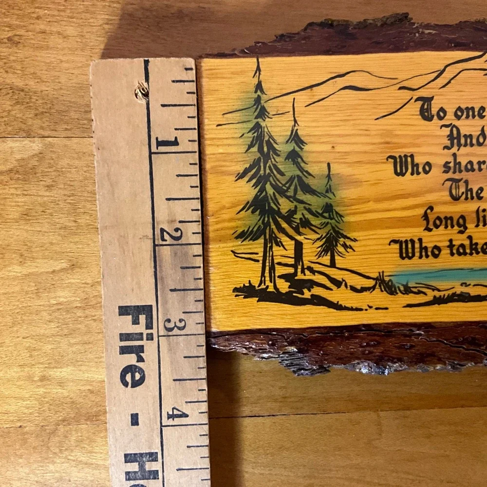 Vintage Mother Poem Live Edge Wood Plaque Virginia Beach VA‎ Souvenir Wall Decor